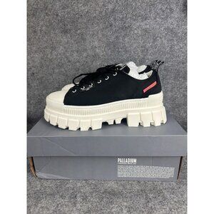 Palladium Shoes Womens Size 9.5 Black Marshmallow Revolt Lo TX Platform Lug Sole